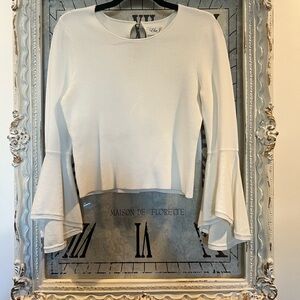 Chic Ivory Flare Sleeve Top